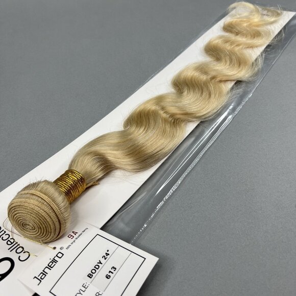 24” Body Wave #613 Platinum Blonde Unprocessed Brazilian Human Hair Extensions - Picture 4 of 5